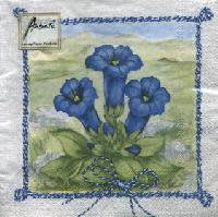 Gentian Flower Design, three ply paper Napkins (20)
