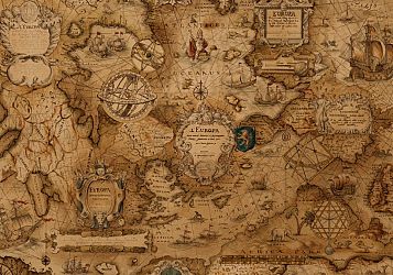 Gift Wrapping Paper. Large Size 1m x 0.7m. Maps Design