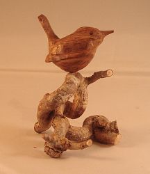 Jenny Wren carved out of one piece of Brown Oak 